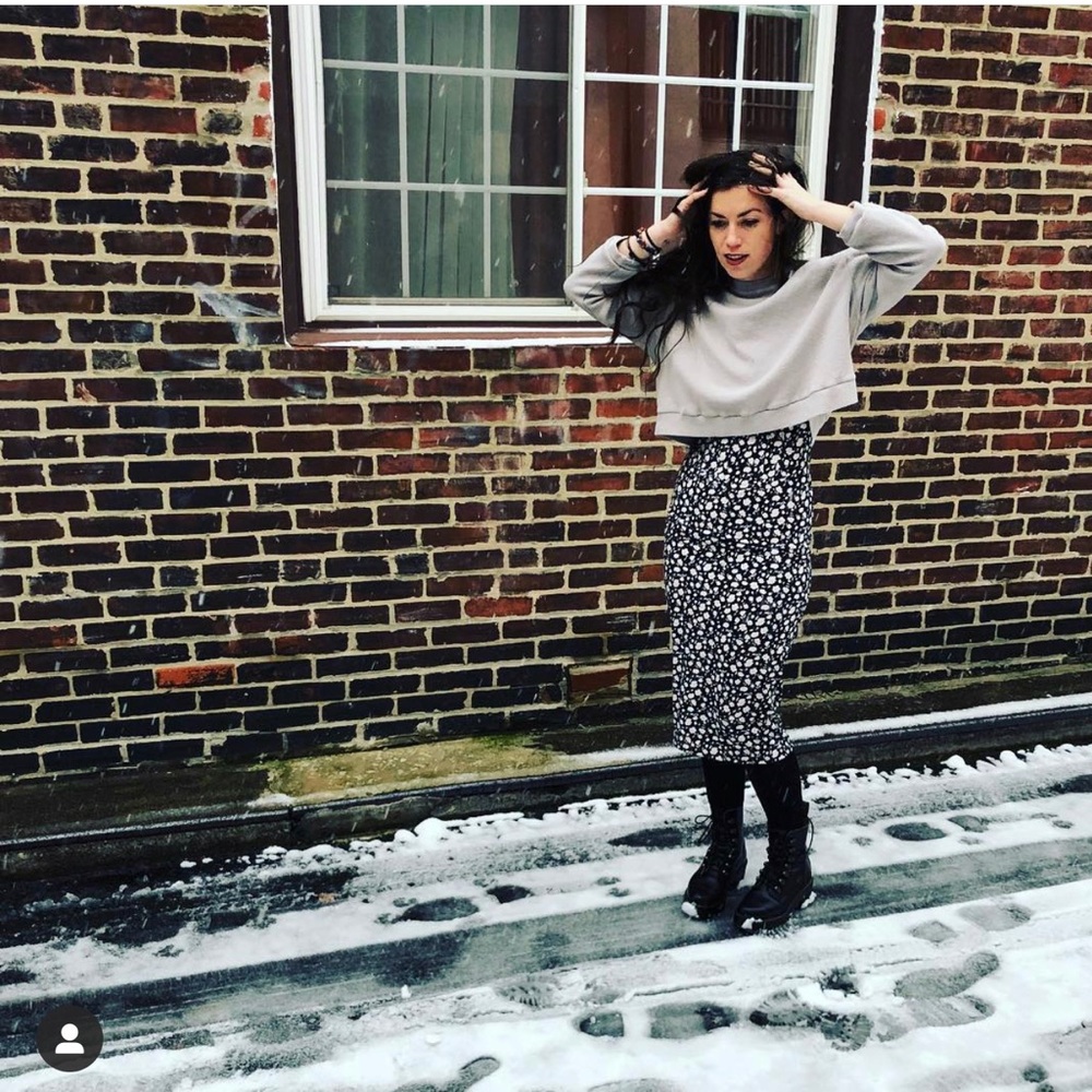 Free people black and white floral dress! Amazing fabric and quality
